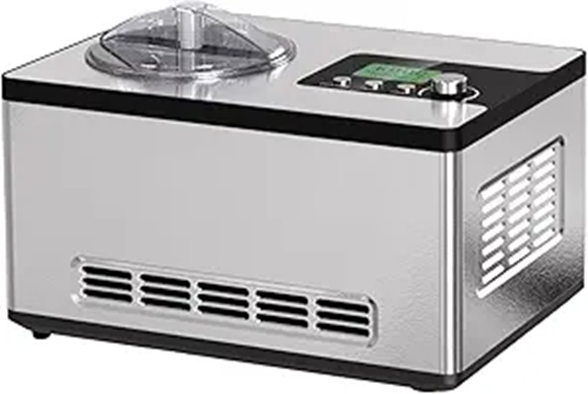 Homtone Automatic Ice Cream Maker with Compressor and LCD