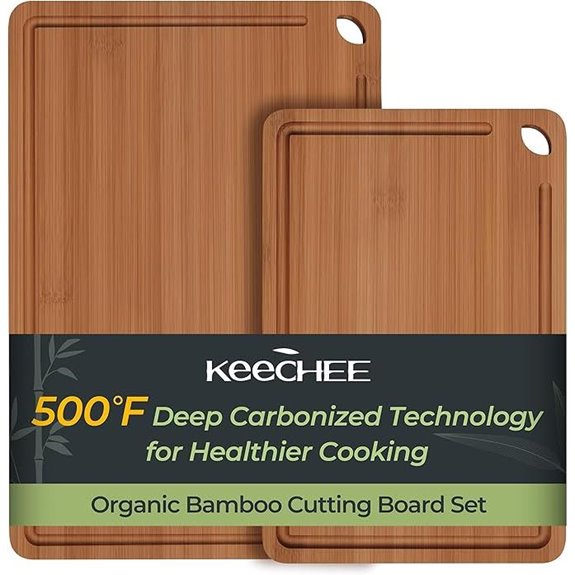 Butcher Block Bamboo Cutting Board Set (2 Pieces)