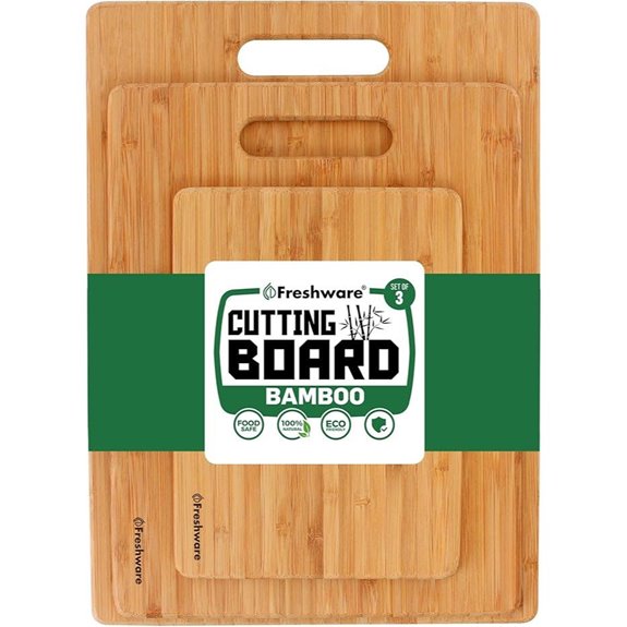 Bamboo Cutting Board Set for Kitchen and Serving