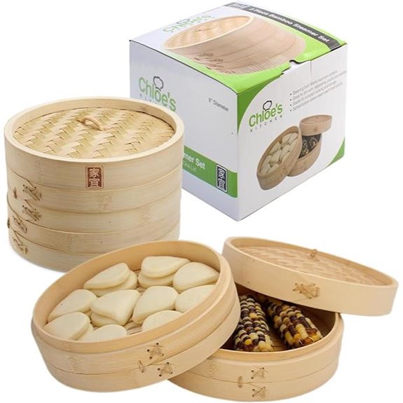 Zoie + Chloe 2-Tier Bamboo Steamer Basket