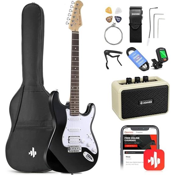 Donner DST-100B Electric Guitar Beginner Kit Bundle