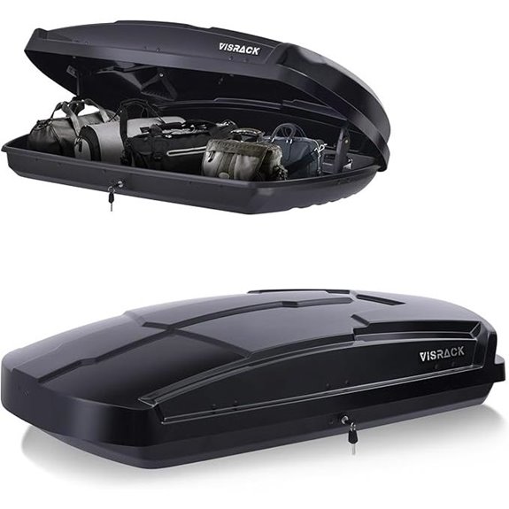 Hard Shell Roof Cargo Box 16 Cu Ft Black 130 lbs