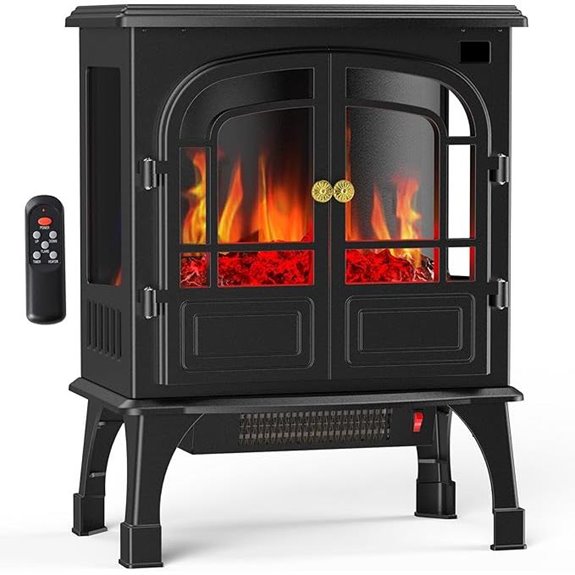 Sweetcrispy Electric Fireplace with Remote 26-inch Black