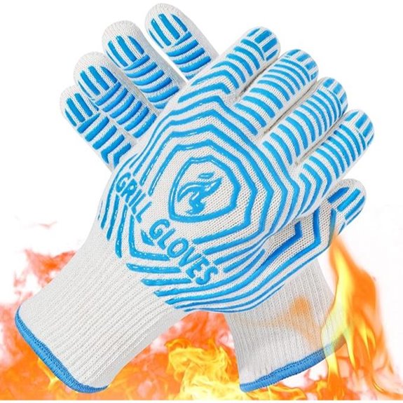 QUWIN Heat-Resistant BBQ & Oven Gloves (Blue)