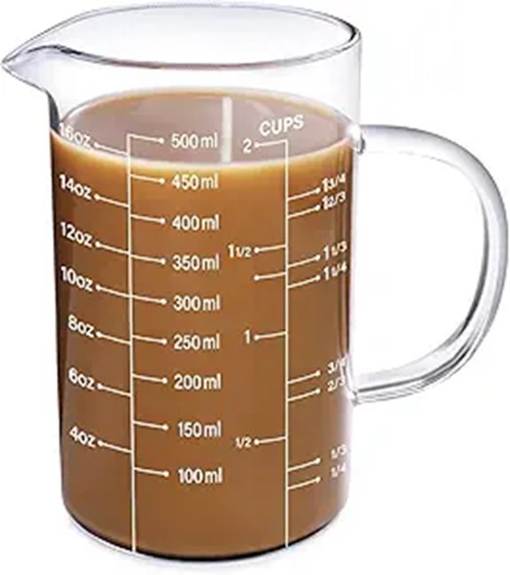77L Borosilicate Glass Measuring Cup with Insulated HandLe