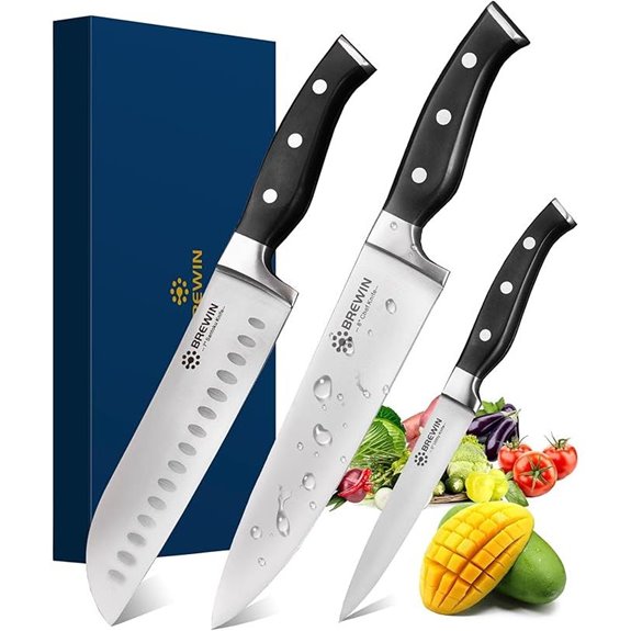 Brewin 3PC Chef Kitchen Knives Set with Gift Box