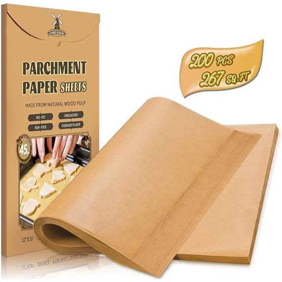 200 Pcs Non-Stick Parchment Sheets for Baking