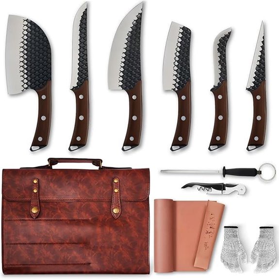 Butcher Knife Set with Bag and Paper Roll