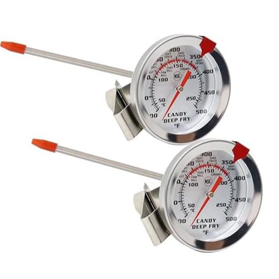 Candy Oil Frying Thermometer 2-Pack with Clip
