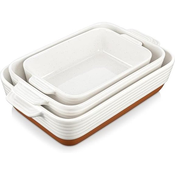 Malacasa Ceramic Baking Dish Set with Handles