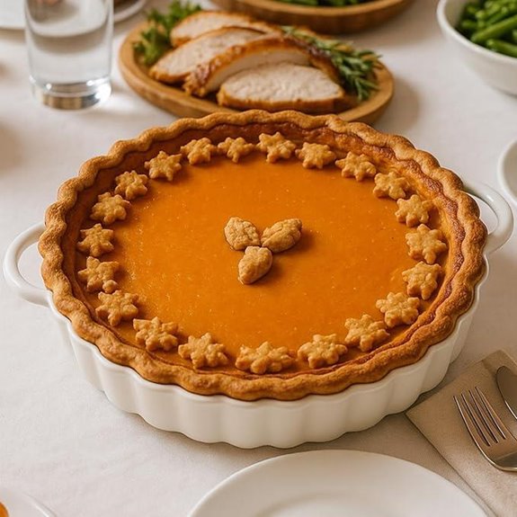 Deep Ceramic Pie Pan with Handles (10×2in)