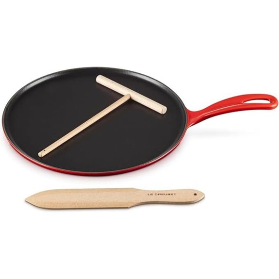 Le Creuset Enameled Cast Iron Traditional Round Crepe Pan 10.25 Cerise