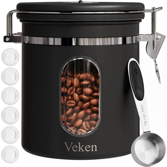 Veken Airtight Coffee Canister with Window and Scoop