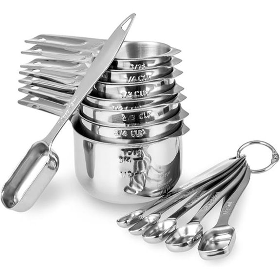 13-Piece Stainless Steel Measuring Cups & Spoons Set