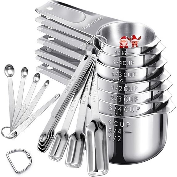 20-Piece Stainless Steel Measuring Cups & Spoons Set
