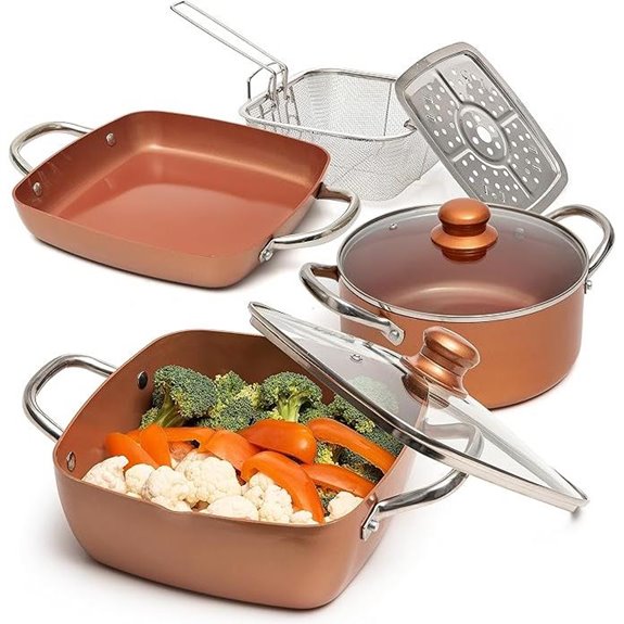 Moss & Stone Copper Cookware Set (7 Pieces)