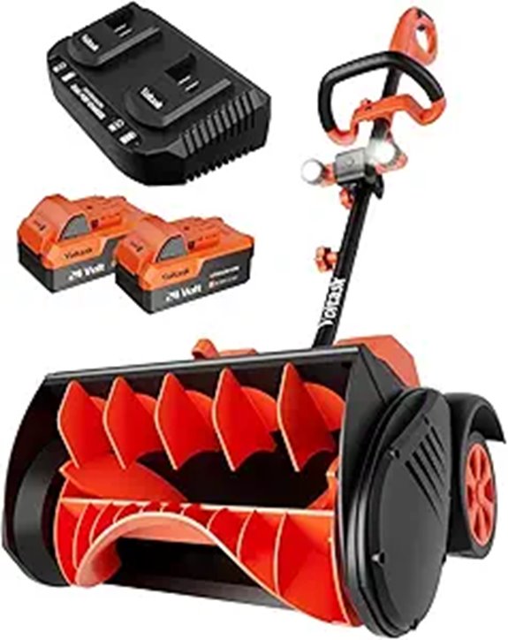 VOLTASK Cordless Snow Shovel with Batteries and Lights