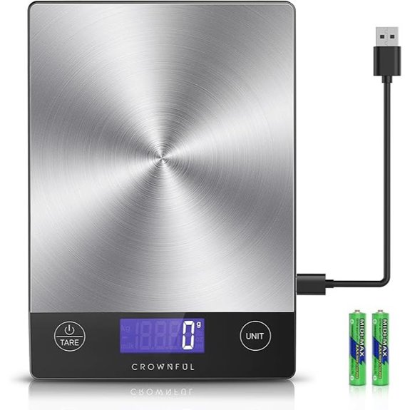 CROWNFUL Digital Food Scale with Rechargeable Battery