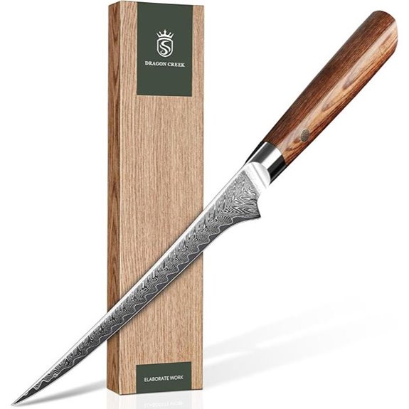 Dragon Creek Damascus Fillet Knife for Fish & Vegetables