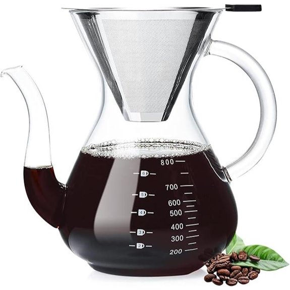 Unbreakable Pour Over Coffee Maker with Double Filter