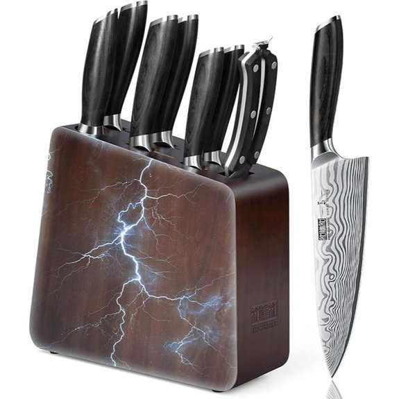HOSHANHO 8-Piece Knife Set with Magnetic Block