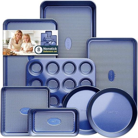 8-Piece Nonstick Baking Pan Set with Cookie Sheets