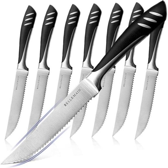 Bellemain 8-Piece Steak Knife Set with Steel Blades