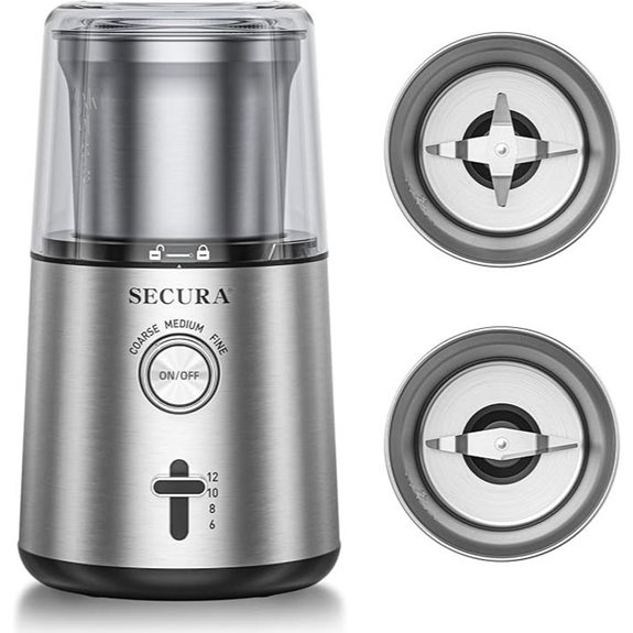 Secura Electric Coffee & Spice Grinder with 2 Blades
