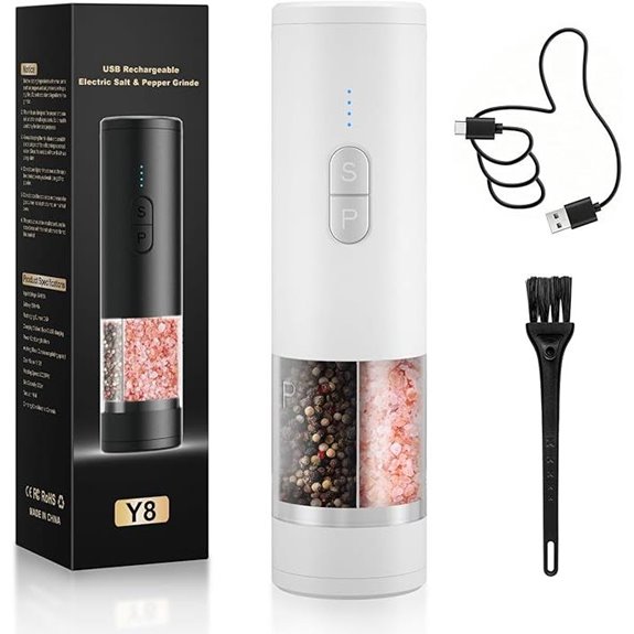 Electric Salt & Pepper Grinder Set with LED Lighting