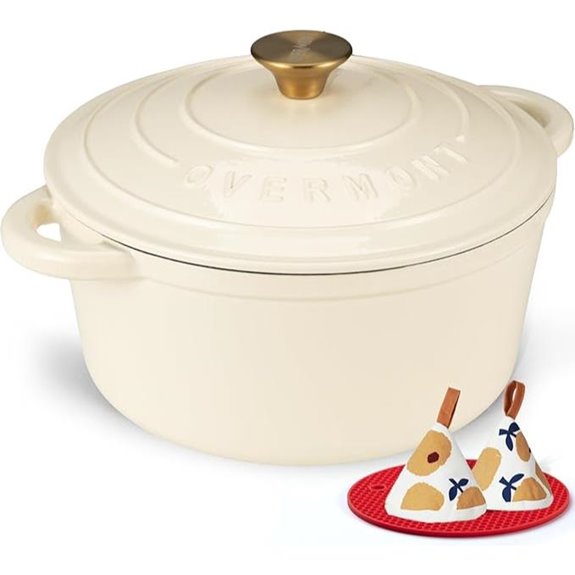 Overmont Enameled Cast Iron Dutch Oven (5.5QT)