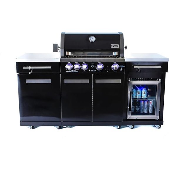 Mont Alpi 5-Burner Outdoor Kitchen Grill with Accessories