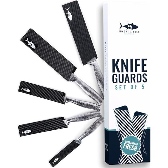 Set of 5 Knife Guards with Felt-Lined Interior