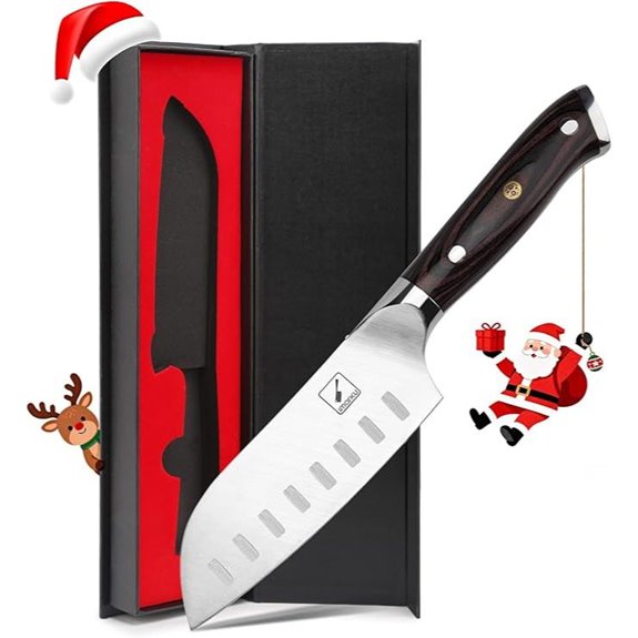 imarku 5-Inch Santoku Chef Knife with Pakkawood Handle