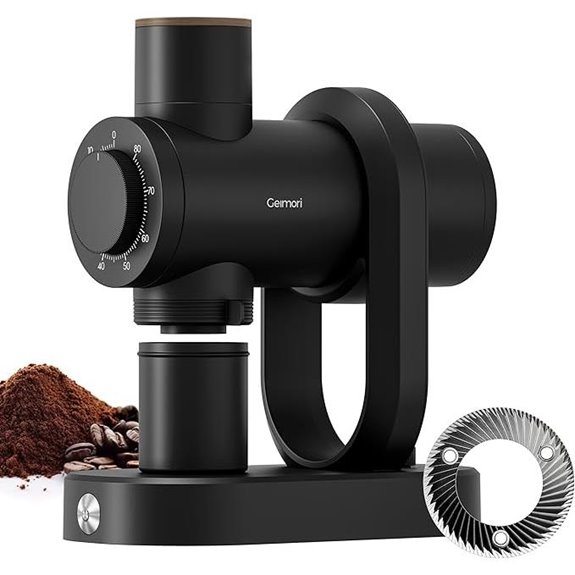 Wirsh Burr Coffee Grinder with Flat Burr and Stepless Adjustment