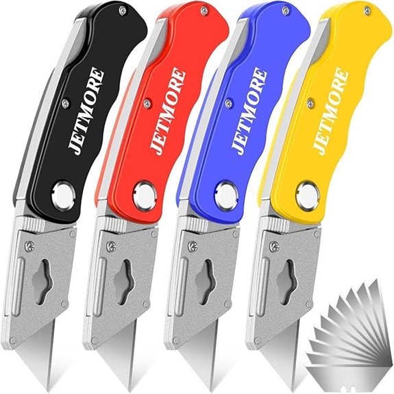 4 Pack Folding Utility Knife with Blades