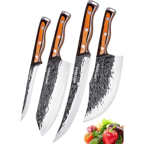 4PCS Hand Forged Chef and Butcher Knife Set