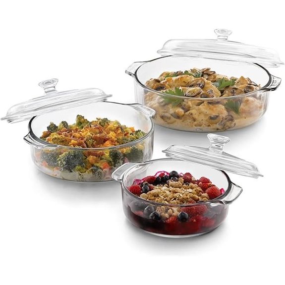 Libbey 3-Piece Glass Casserole Baking Dish Set