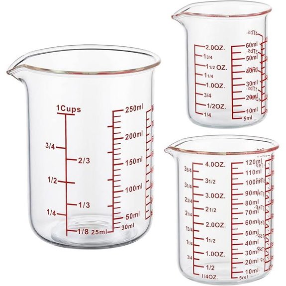 Ackers Borosilicate Glass Measuring Cup Set
