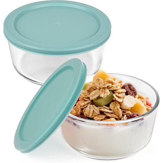 Linkidea 2 Pack Glass Yogurt Storage Containers