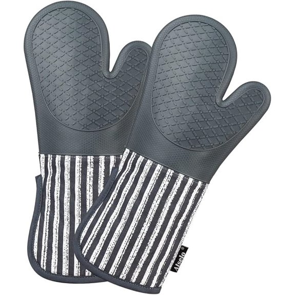 Silicone Oven Mitts Heat Resistant Waterproof Non-Slip Set of 2
