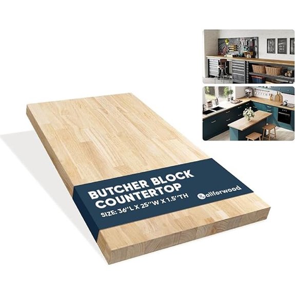 Hevea Solid Wood Butcher Block Countertop (36x25)