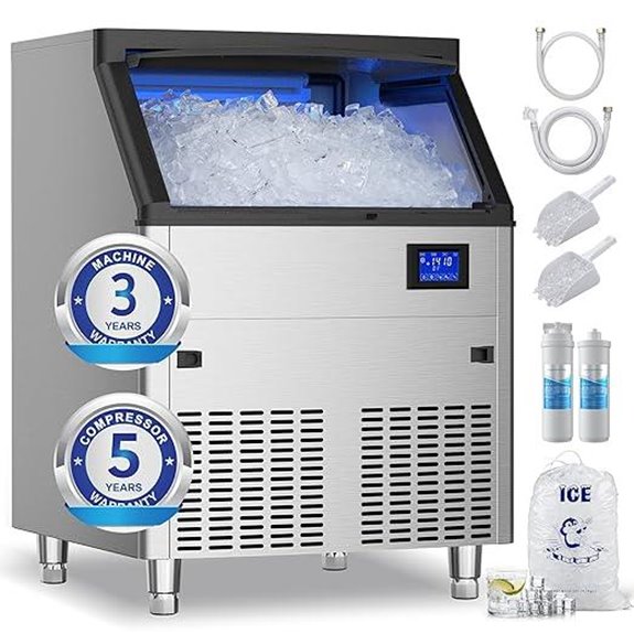 Coolake Commercial Ice Maker 320lbs/24H with Water Filter