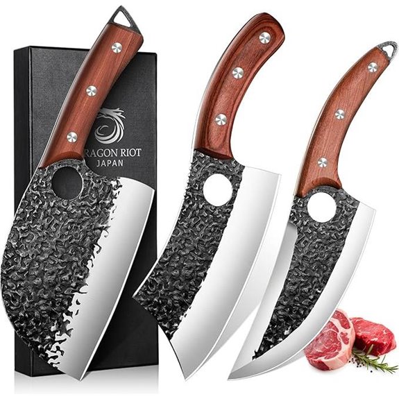 DRAGON RIOT 3-Piece High Carbon Steel Chef Knife Set
