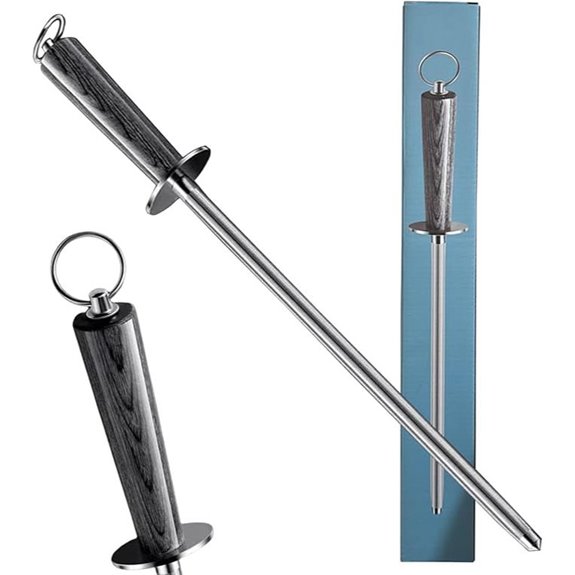 Professional 12-Inch High Carbon Steel Honing Rod