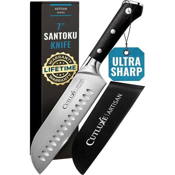 Cutluxe Santoku Knife 7 – High Carbon Steel Full Tang