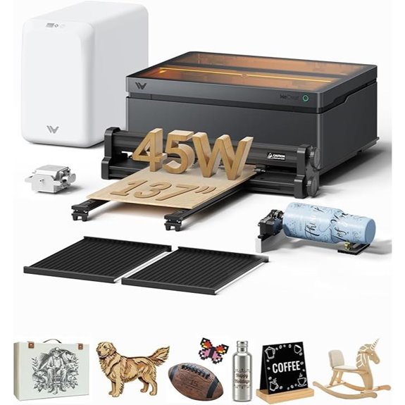 WECREAT Vision Pro 45W Laser Engraver and Cutter