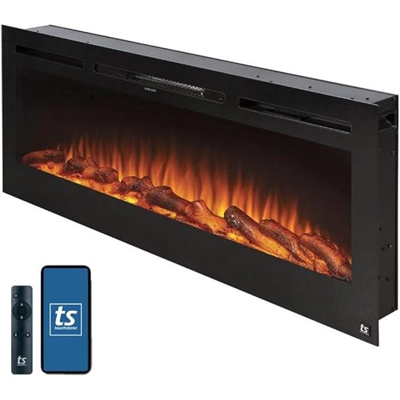 Touchstone In-Wall Electric Fireplace with WiFi and Flame Options