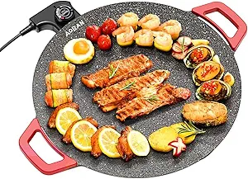 AORAN Indoor Smokeless Electric Griddle for Cooking
