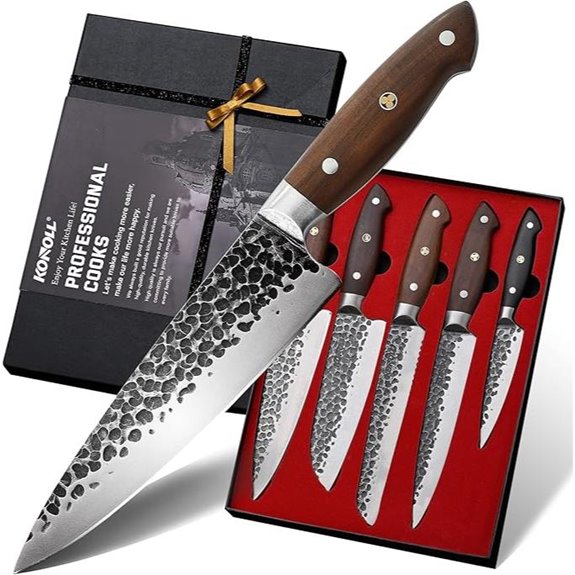 KONOLL 5-Piece Japanese Chef Knife Set with Handles