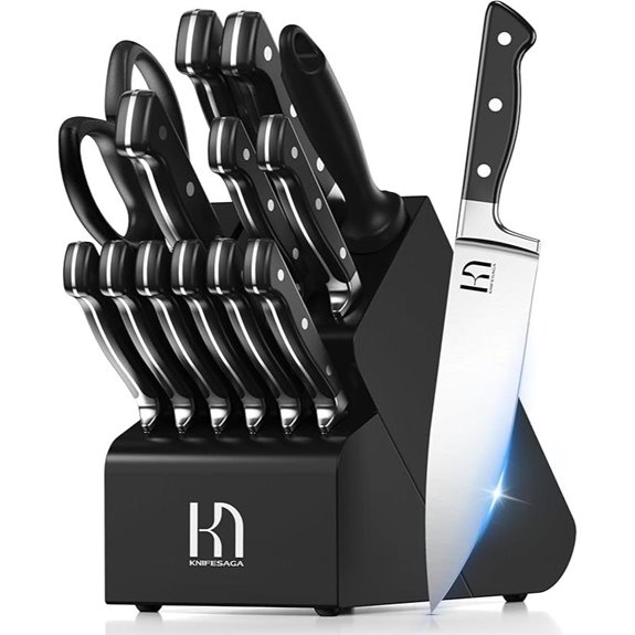 15-Piece Japanese High Carbon Steel Kitchen Knife Set